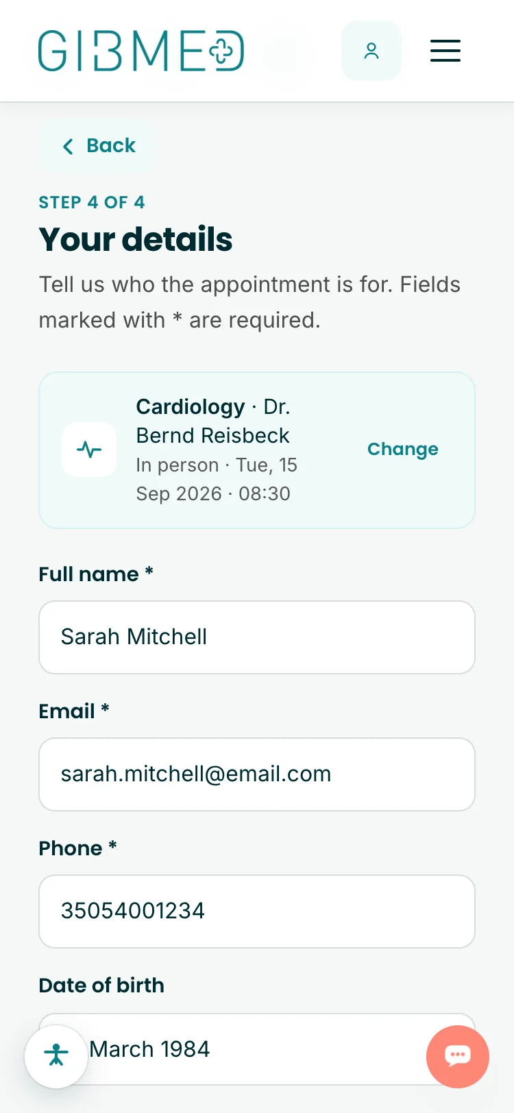 Step 4: Your details