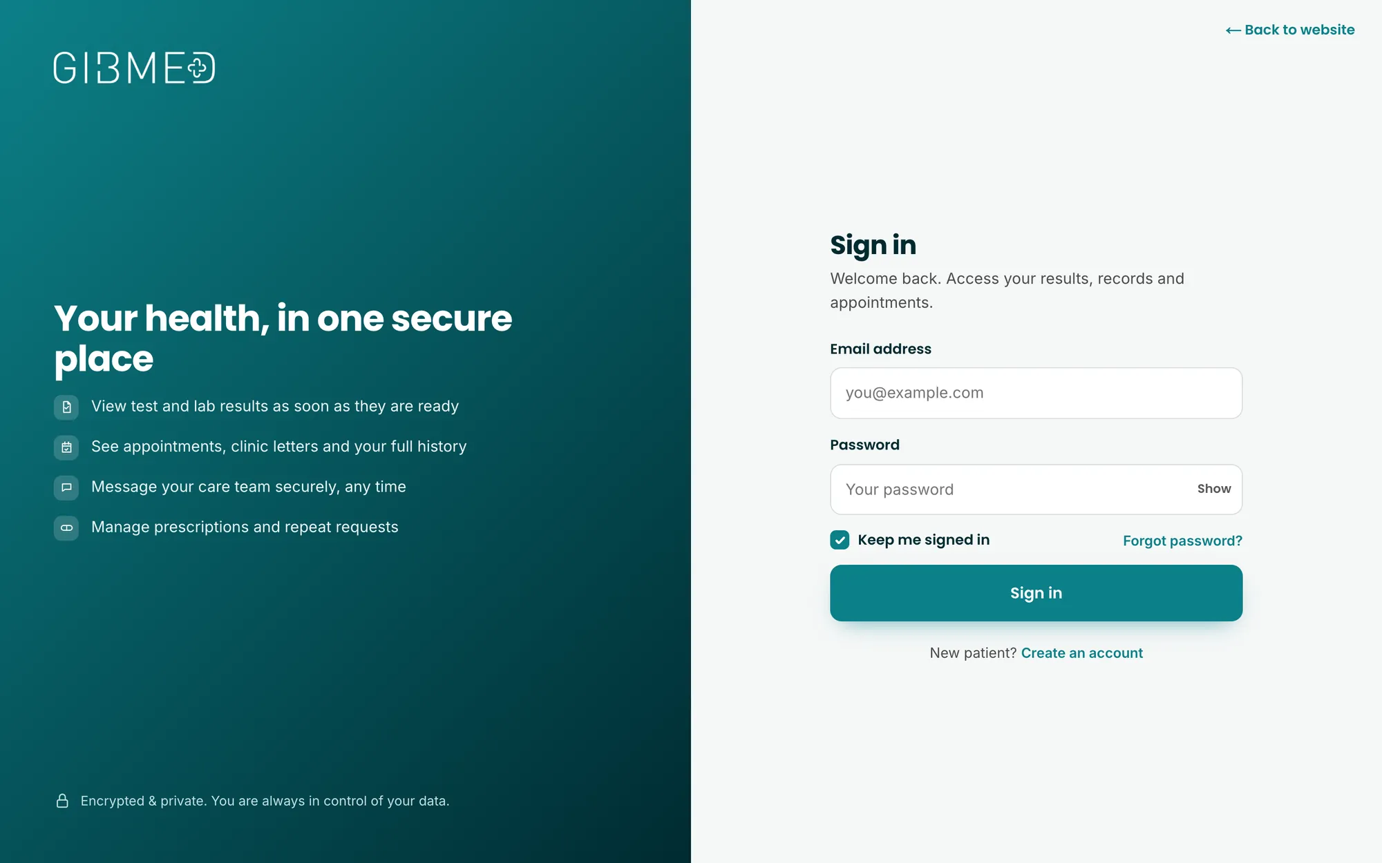Patient portal sign-in: Your health, in one secure place