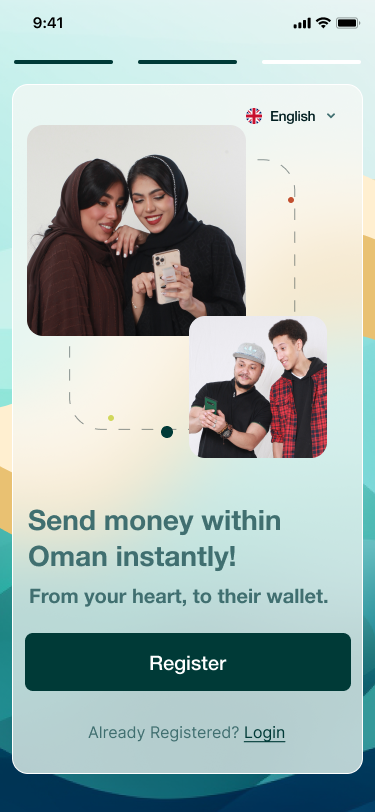 Old local-transfer onboarding slide — busy photo layout