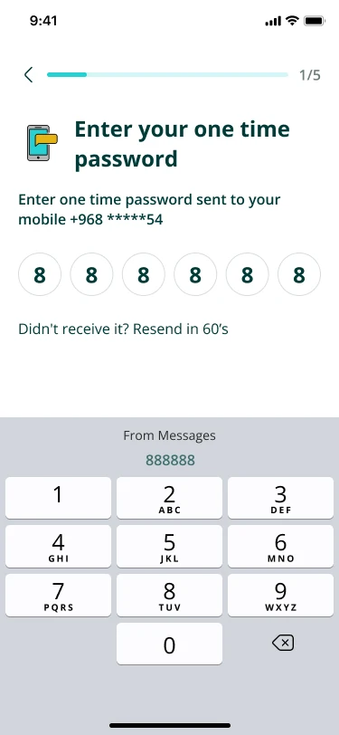 Enter the one-time password