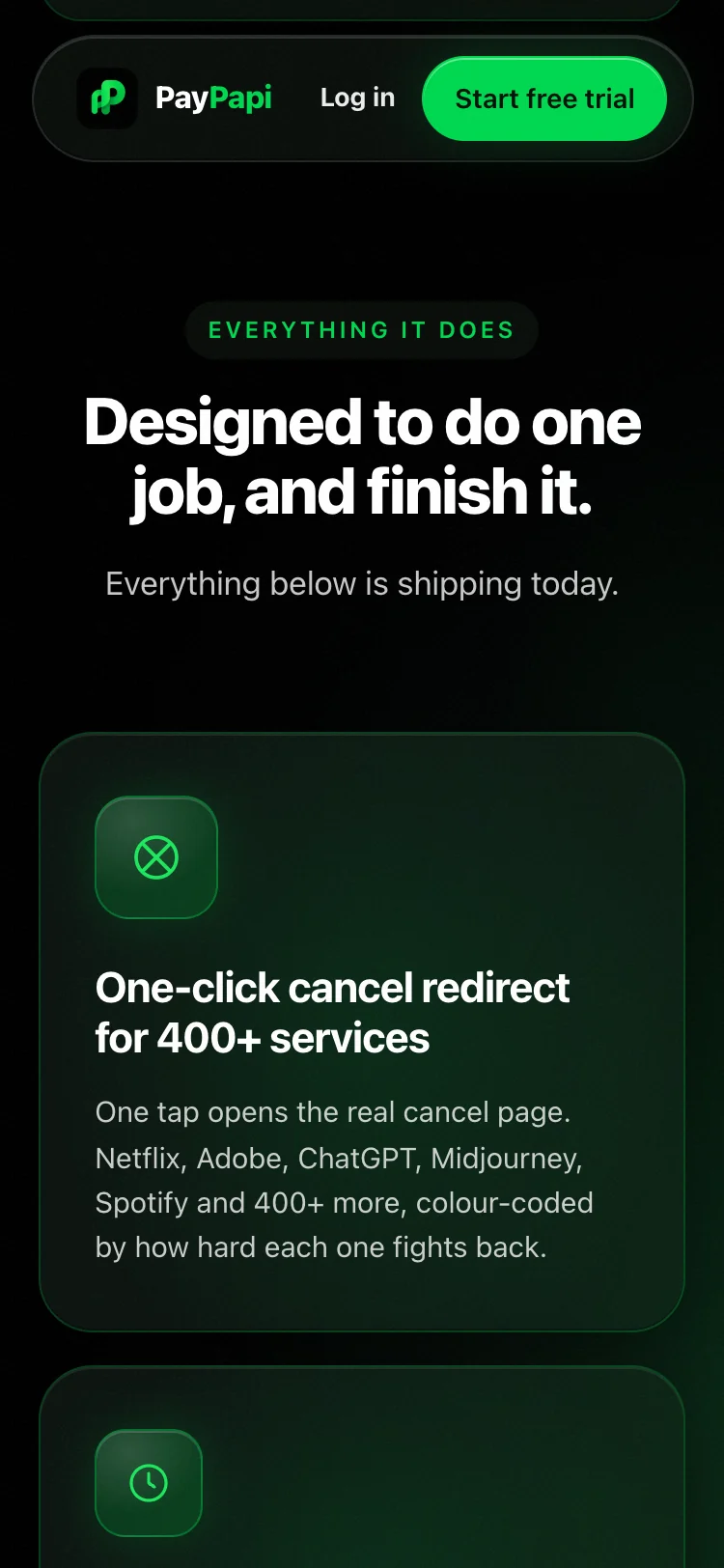 PayPapi website on a phone: Designed to do one job, and finish it